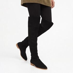 LOEFFLER RANDALL Jos Suede Over-The-Knee Flat Boots Black – Size 8 – EUC